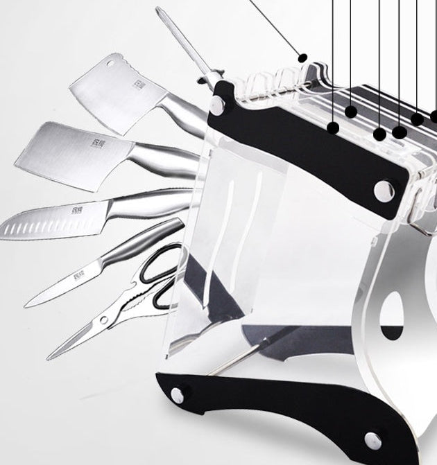 Modern transparent acrylic kitchen knife rack