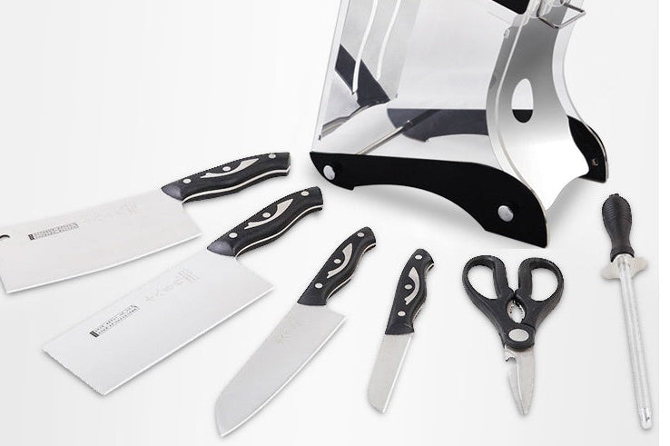 Clear minimalist knife rack for kitchen storage