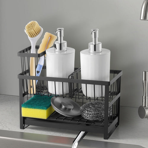 Kitchen sink caddy organizer for sponges and cleaning essentials