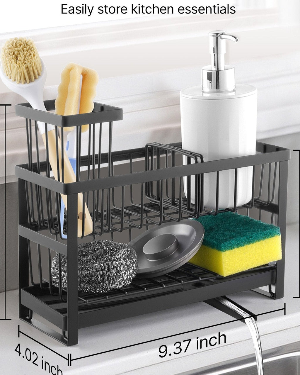 Kitchen sink storage organizer for everyday essentials