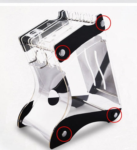 Acrylic knife storage organizer on countertop