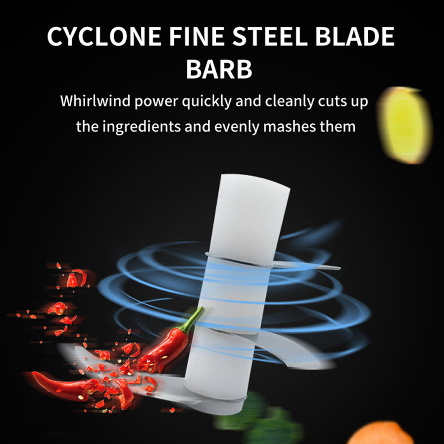 Stainless steel blade inside mini electric food chopper